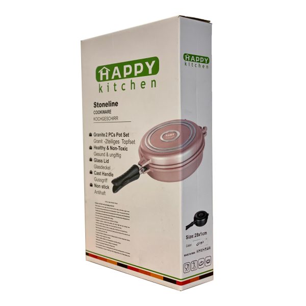 تابه دوطرفه هپی کیچن مدل Stoneline COOKWARE سایز 28 (سرویس 2 پارچه) - Image 7
